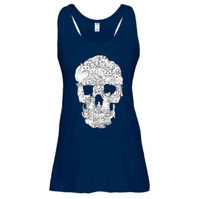 Cat Skull Kitty Skeleton Halloween Goth Punk Emo Gift Ladies Essential Flowy Tank