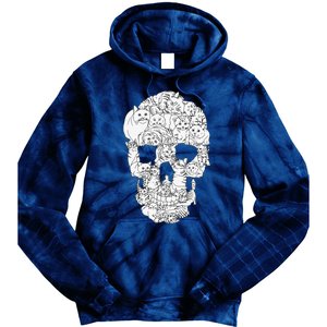 Cat Skull Kitty Skeleton Halloween Goth Punk Emo Gift Tie Dye Hoodie