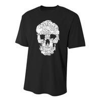 Cat Skull Kitty Skeleton Halloween Goth Punk Emo Gift Youth Performance Sprint T-Shirt