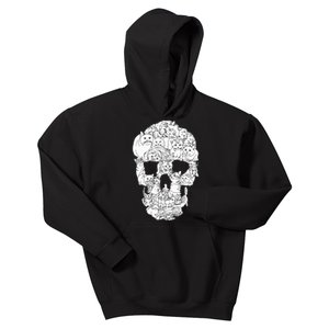 Cat Skull Kitty Skeleton Halloween Goth Punk Emo Gift Kids Hoodie