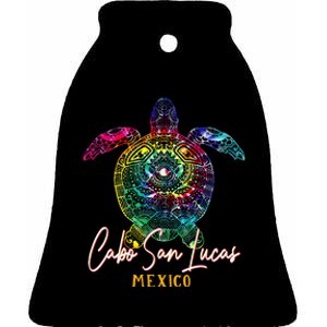 Cabo San Lucas Tie Dye Sea Turtle Matching Family Vacation Ceramic Bell Ornament