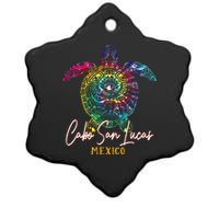 Cabo San Lucas Tie Dye Sea Turtle Matching Family Vacation Ceramic Star Ornament