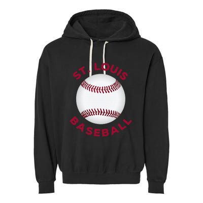 Classic St. Louis Missouri Baseball Fan Garment-Dyed Fleece Hoodie