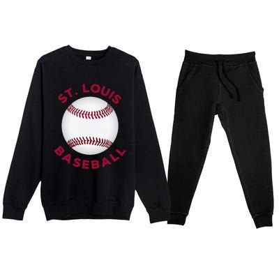 Classic St. Louis Missouri Baseball Fan Premium Crewneck Sweatsuit Set