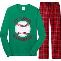 Classic St. Louis Missouri Baseball Fan Long Sleeve Pajama Set