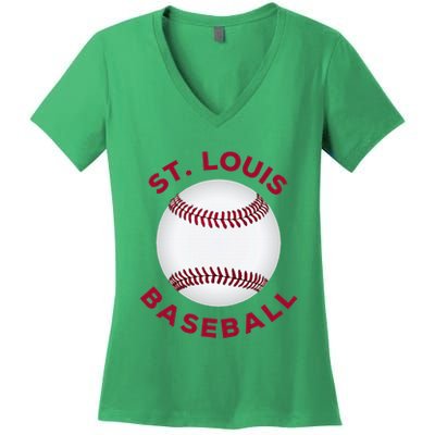 Classic St. Louis Missouri Baseball Fan Women's V-Neck T-Shirt