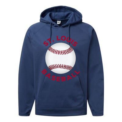 Classic St. Louis Missouri Baseball Fan Performance Fleece Hoodie