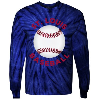 Classic St. Louis Missouri Baseball Fan Tie-Dye Long Sleeve Shirt