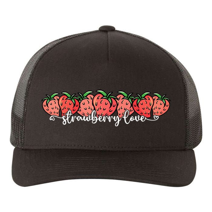 Cute Strawberry Love Lovers Fruit Berry Farmer Strawberries Yupoong Adult 5-Panel Trucker Hat