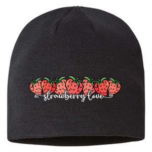 Cute Strawberry Love Lovers Fruit Berry Farmer Strawberries Sustainable Beanie