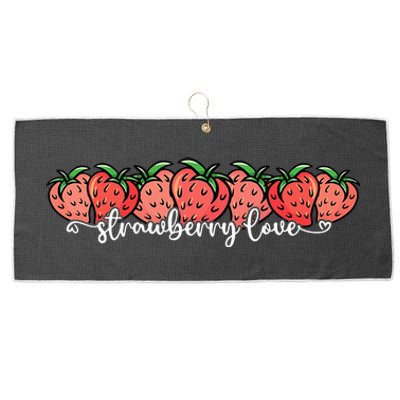 Cute Strawberry Love Lovers Fruit Berry Farmer Strawberries Large Microfiber Waffle Golf Towel