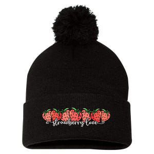 Cute Strawberry Love Lovers Fruit Berry Farmer Strawberries Pom Pom 12in Knit Beanie