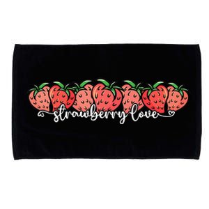 Cute Strawberry Love Lovers Fruit Berry Farmer Strawberries Microfiber Hand Towel