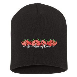 Cute Strawberry Love Lovers Fruit Berry Farmer Strawberries Short Acrylic Beanie