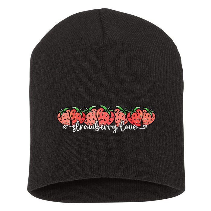 Cute Strawberry Love Lovers Fruit Berry Farmer Strawberries Short Acrylic Beanie