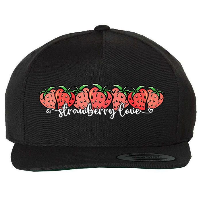 Cute Strawberry Love Lovers Fruit Berry Farmer Strawberries Wool Snapback Cap