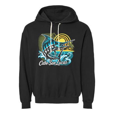 Cabo San Lucas Los Cabos Baja California Sur Marlin Tourist Garment-Dyed Fleece Hoodie