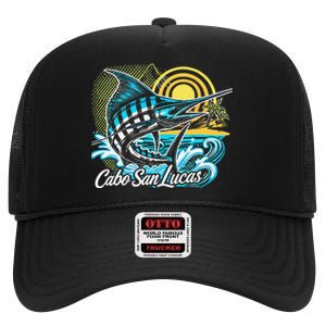 Cabo San Lucas Los Cabos Baja California Sur Marlin Tourist High Crown Mesh Back Trucker Hat