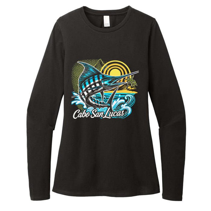 Cabo San Lucas Los Cabos Baja California Sur Marlin Tourist Womens CVC Long Sleeve Shirt