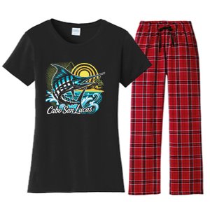 Cabo San Lucas Los Cabos Baja California Sur Marlin Tourist Women's Flannel Pajama Set