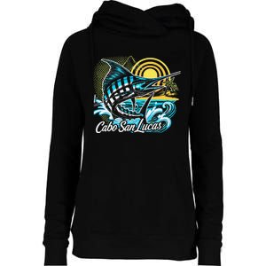 Cabo San Lucas Los Cabos Baja California Sur Marlin Tourist Womens Funnel Neck Pullover Hood