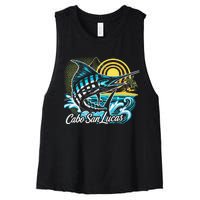 Cabo San Lucas Los Cabos Baja California Sur Marlin Tourist Women's Racerback Cropped Tank