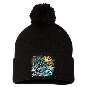 Cabo San Lucas Los Cabos Baja California Sur Marlin Tourist Pom Pom 12in Knit Beanie