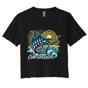 Cabo San Lucas Los Cabos Baja California Sur Marlin Tourist Women's Crop Top Tee