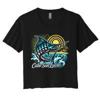 Cabo San Lucas Los Cabos Baja California Sur Marlin Tourist Women's Crop Top Tee