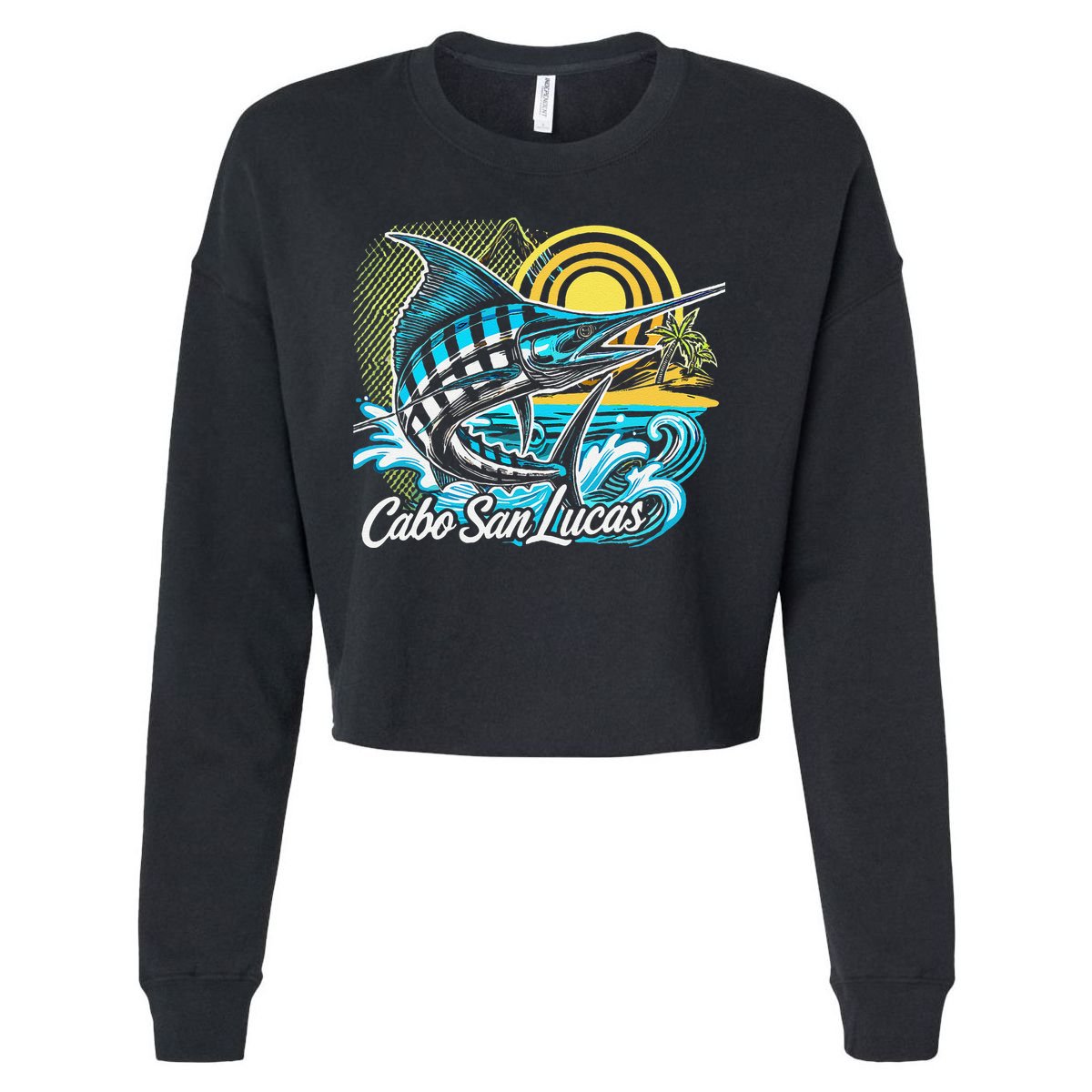 Cabo San Lucas Los Cabos Baja California Sur Marlin Tourist Cropped Pullover Crew