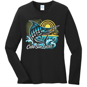 Cabo San Lucas Los Cabos Baja California Sur Marlin Tourist Ladies Long Sleeve Shirt