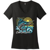 Cabo San Lucas Los Cabos Baja California Sur Marlin Tourist Women's V-Neck T-Shirt