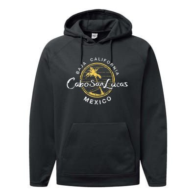 Cabo San Lucas Retro Vintage Performance Fleece Hoodie