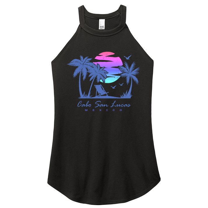 Cabo San Lucas Mexico Beach Vacation Retro Vintage Sunset Gift Women's Perfect Tri Rocker Tank