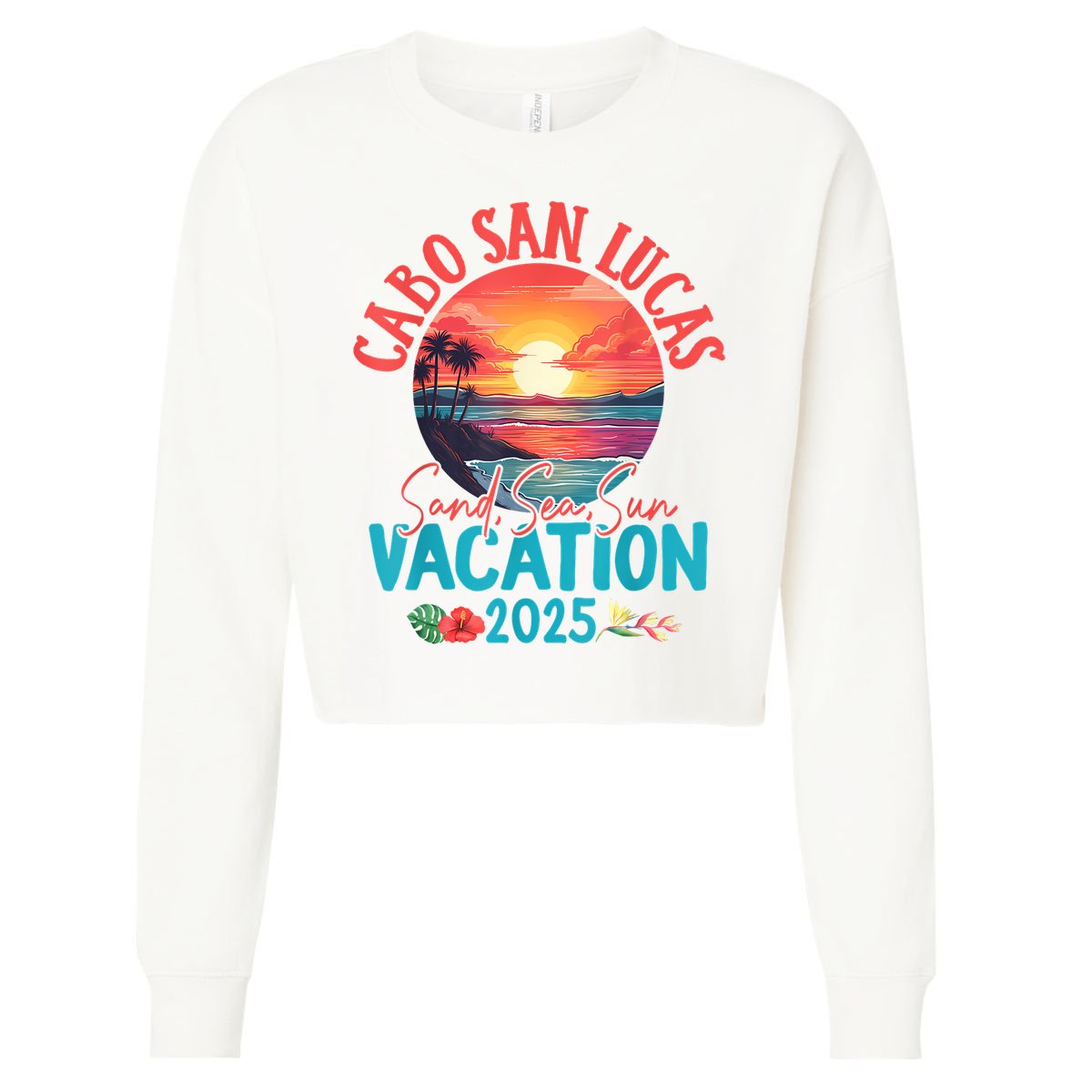 Cabo San Lucas Mexico Vacation 2025 Souvenir Matching Family Cropped Pullover Crew