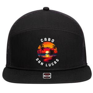 Cabo San Lucas Souvenir Mexico Family Group Trip Vacation 7 Panel Mesh Trucker Snapback Hat