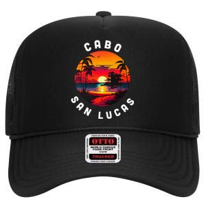 Cabo San Lucas Souvenir Mexico Family Group Trip Vacation High Crown Mesh Back Trucker Hat