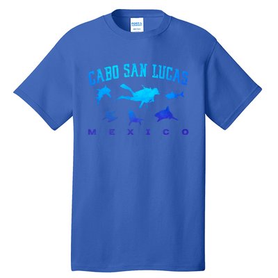 Cabo San Lucas Mexico Beach Vacation Trip Scuba Diver Sharks Gift Tall T-Shirt