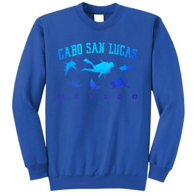 Cabo San Lucas Mexico Beach Vacation Trip Scuba Diver Sharks Gift Tall Sweatshirt