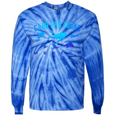 Cabo San Lucas Mexico Beach Vacation Trip Scuba Diver Sharks Gift Tie-Dye Long Sleeve Shirt