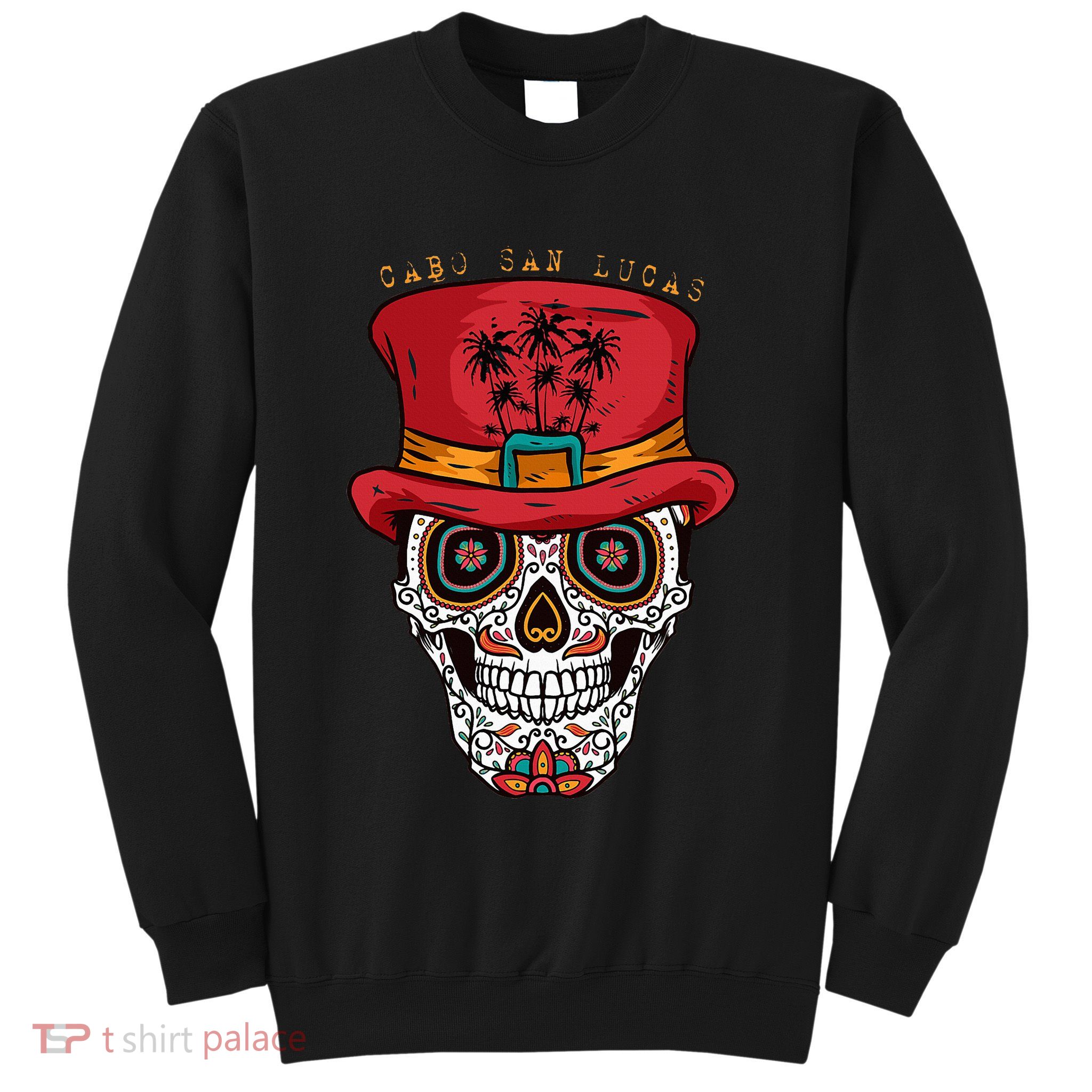 Cabo San Lucas Sugar Skull & Hat Souvenir Sweatshirt
