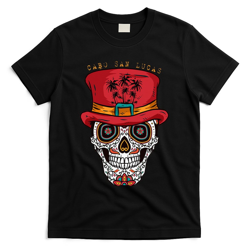 Cabo San Lucas Sugar Skull & Hat Souvenir T-Shirt