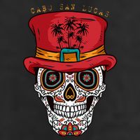 Cabo San Lucas Sugar Skull & Hat Souvenir Adult Drive Performance Visor
