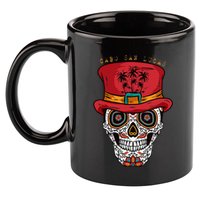 Cabo San Lucas Sugar Skull & Hat Souvenir 11oz C Handle Ceramic Mug