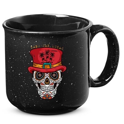 Cabo San Lucas Sugar Skull & Hat Souvenir 15oz Campfire Ceramic Mug