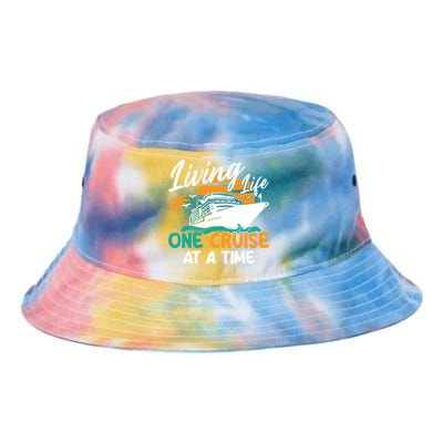 Cruise Ship Living Life One Cruise At A Time Funny Cool Gift Tie Dye Newport Bucket Hat