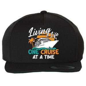 Cruise Ship Living Life One Cruise At A Time Funny Cool Gift Wool Snapback Cap