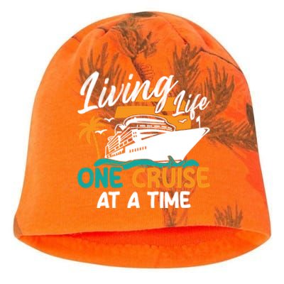 Cruise Ship Living Life One Cruise At A Time Funny Cool Gift Kati - Camo Knit Beanie