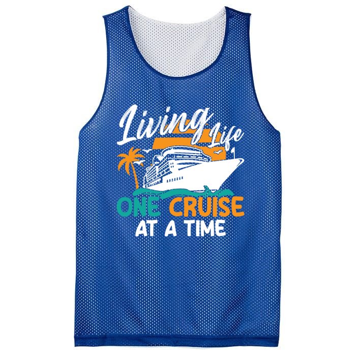 Cruise Ship Living Life One Cruise At A Time Funny Cool Gift Mesh Reversible Basketball Jersey Tank