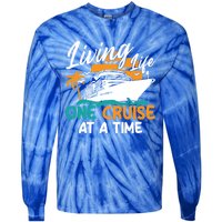 Cruise Ship Living Life One Cruise At A Time Funny Cool Gift Tie-Dye Long Sleeve Shirt